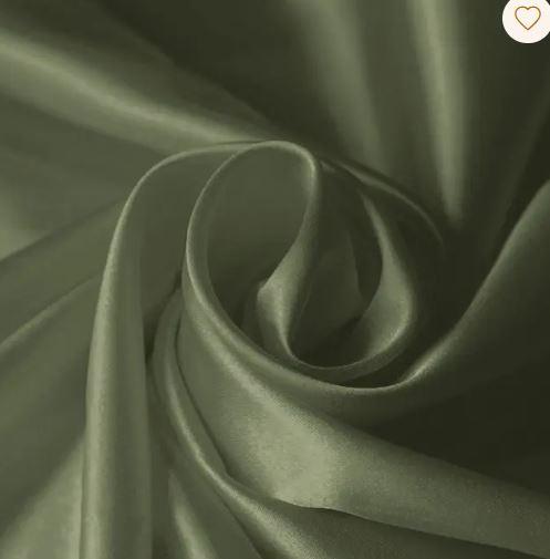 Olive satin fabric