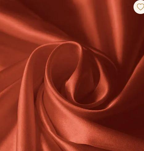 Terracotta satin fabric
