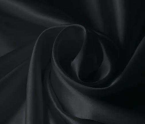 Black satin fabric